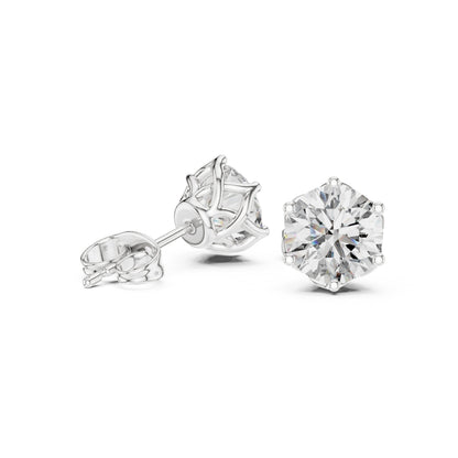 Round Stud Lab Grown Diamond Earrings