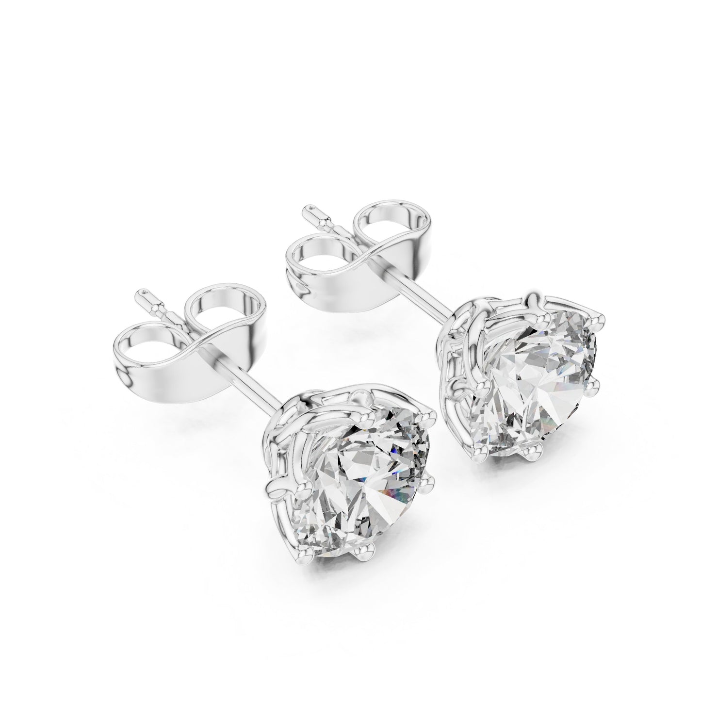 Round Stud Lab Grown Diamond Earrings