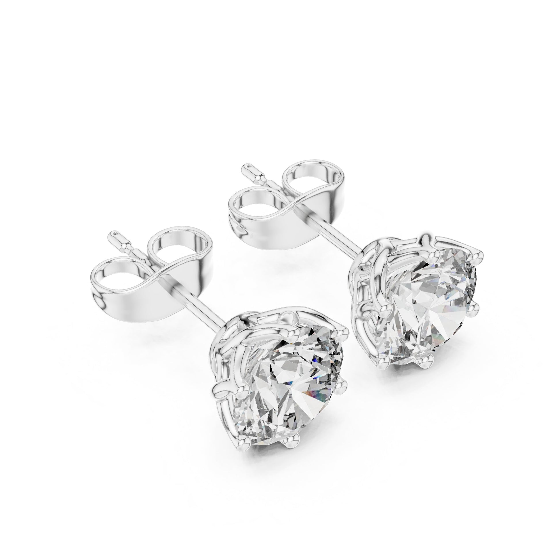 Round Stud Lab Grown Diamond Earrings