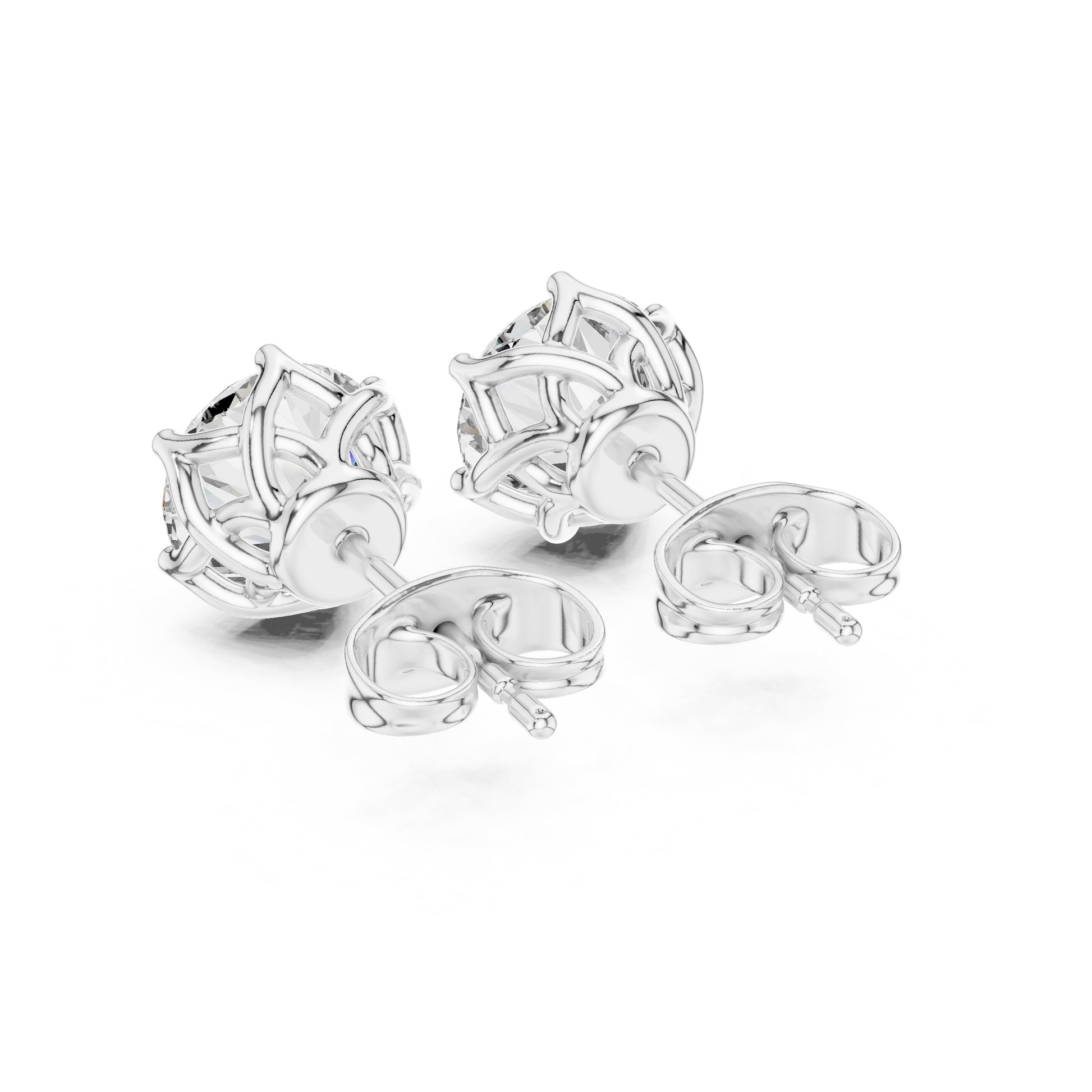 Round Stud Lab Grown Diamond Earrings