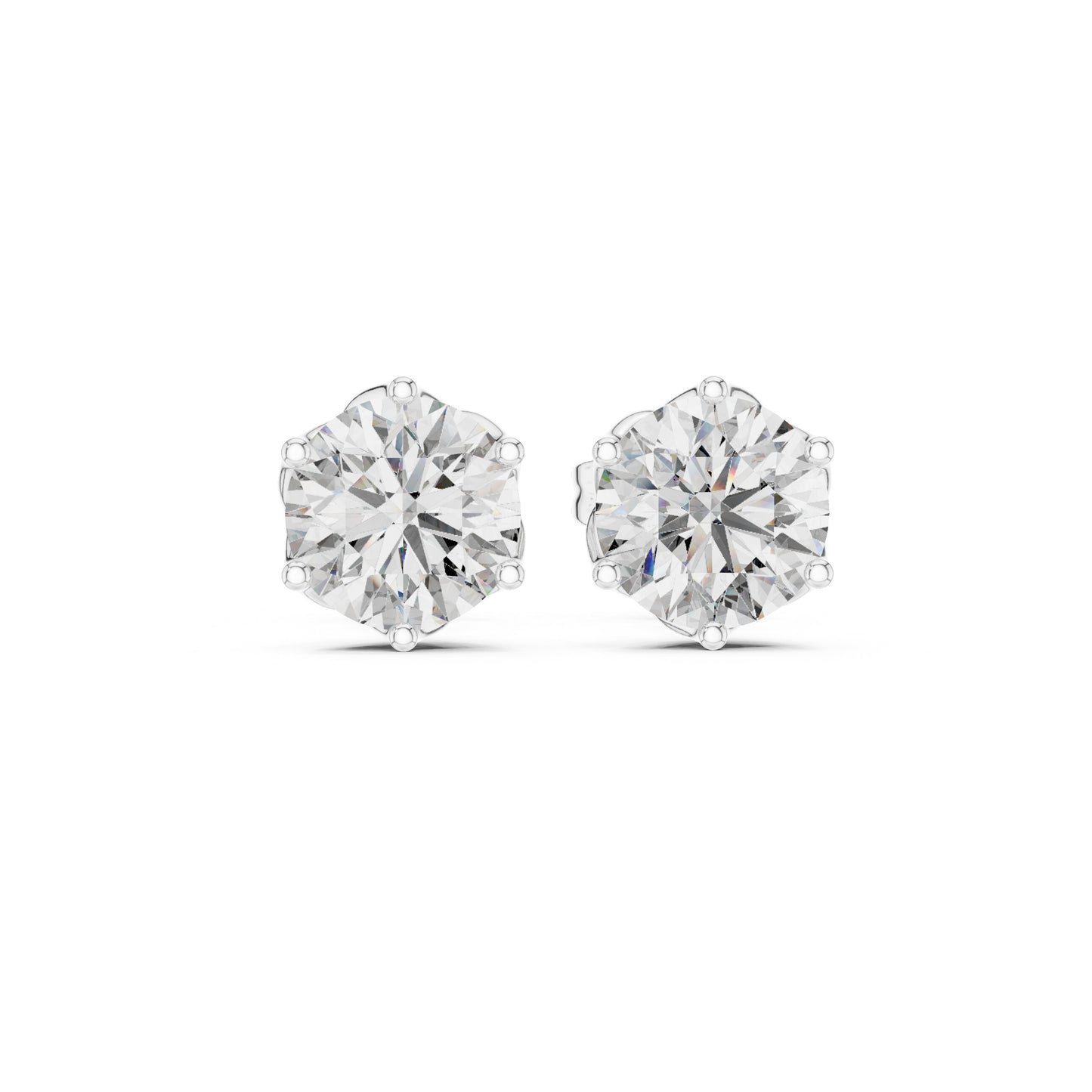 Round Stud Lab Grown Diamond Earrings