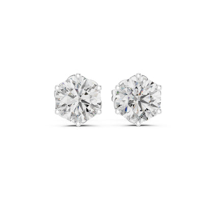 Round Stud Lab Grown Diamond Earrings