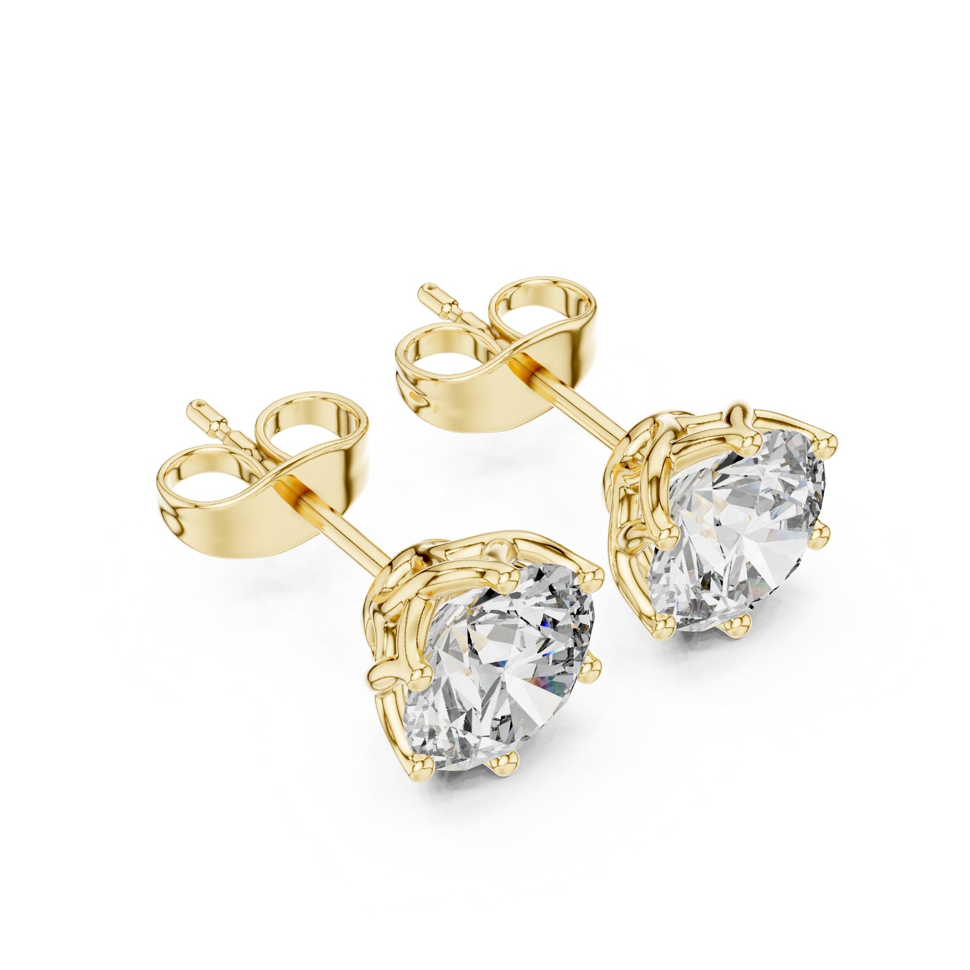 Round Stud Lab Grown Diamond Earrings