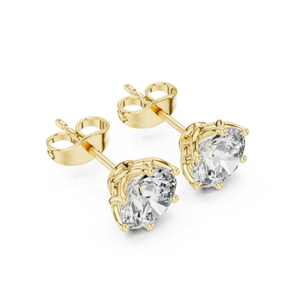 Round Stud Lab Grown Diamond Earrings