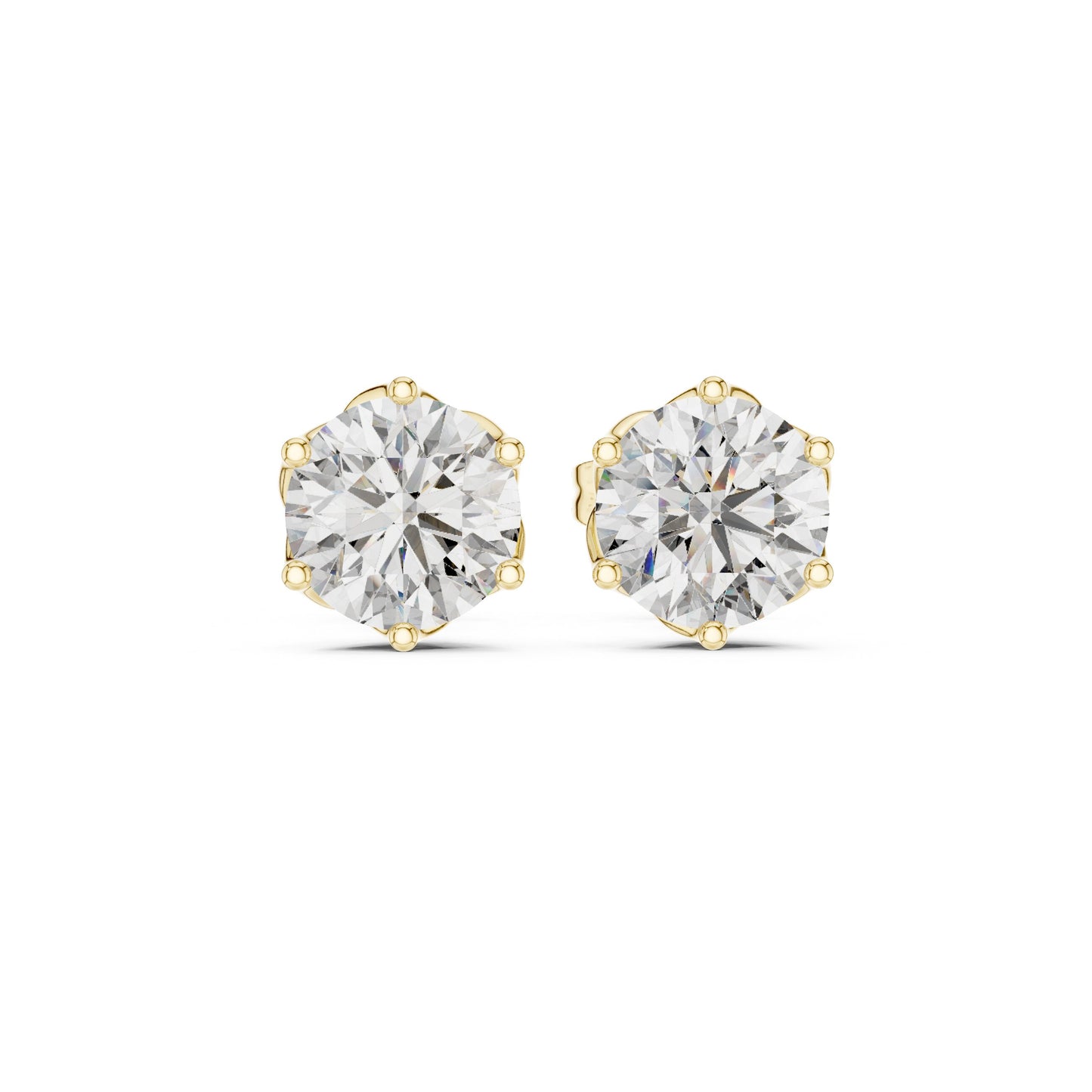 Round Stud Lab Grown Diamond Earrings