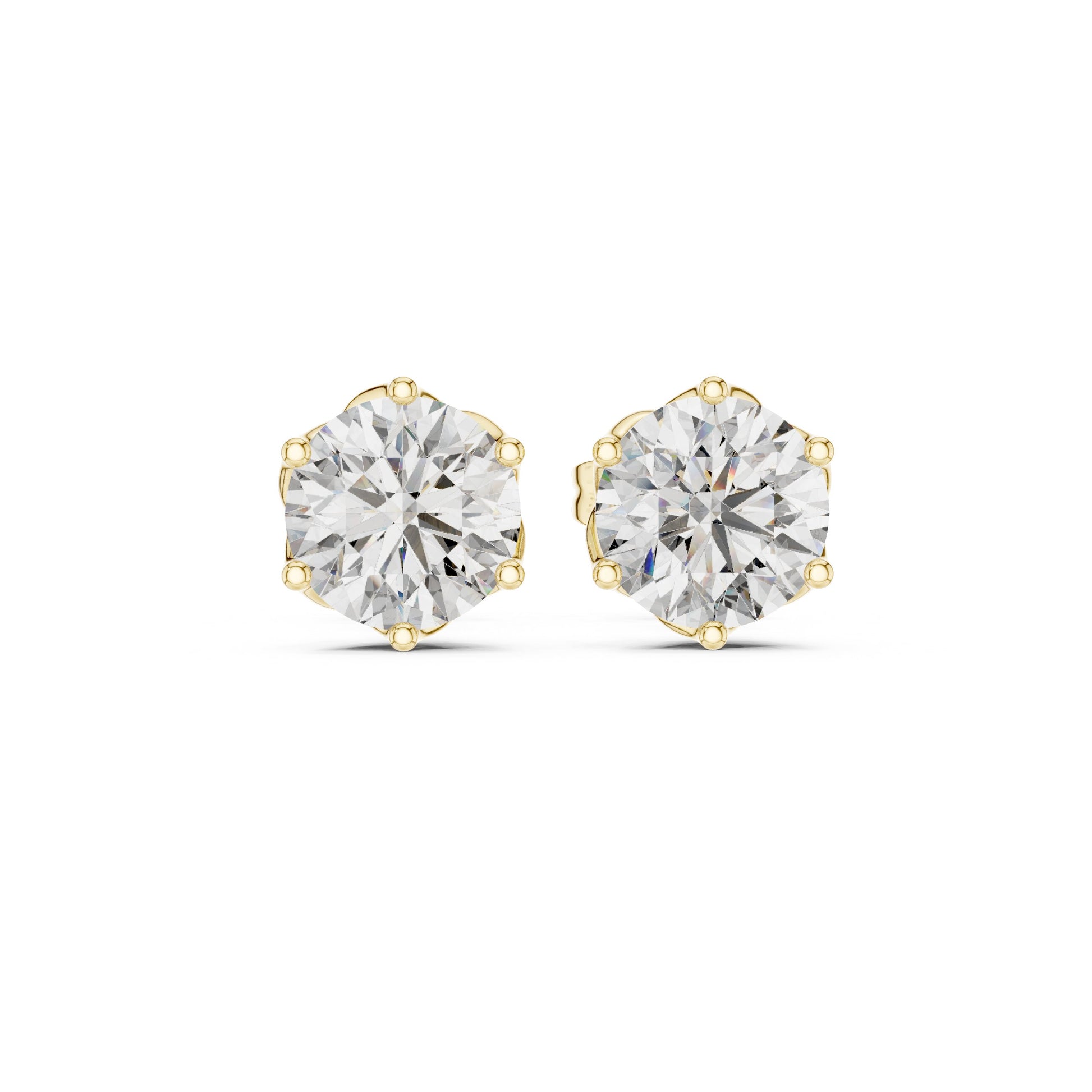 Round Stud Lab Grown Diamond Earrings