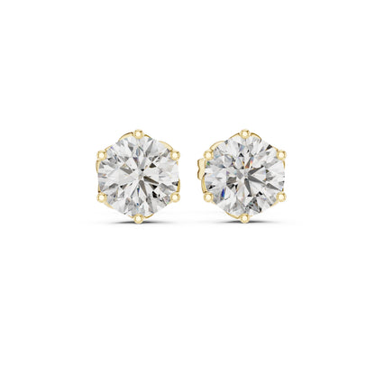 Round Stud Lab Grown Diamond Earrings