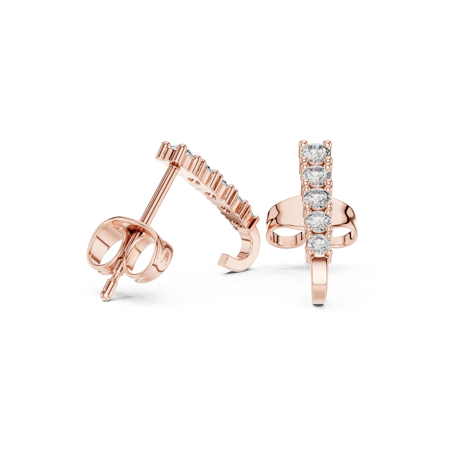 Emerald Climber Lab Grown Diamond Earrings