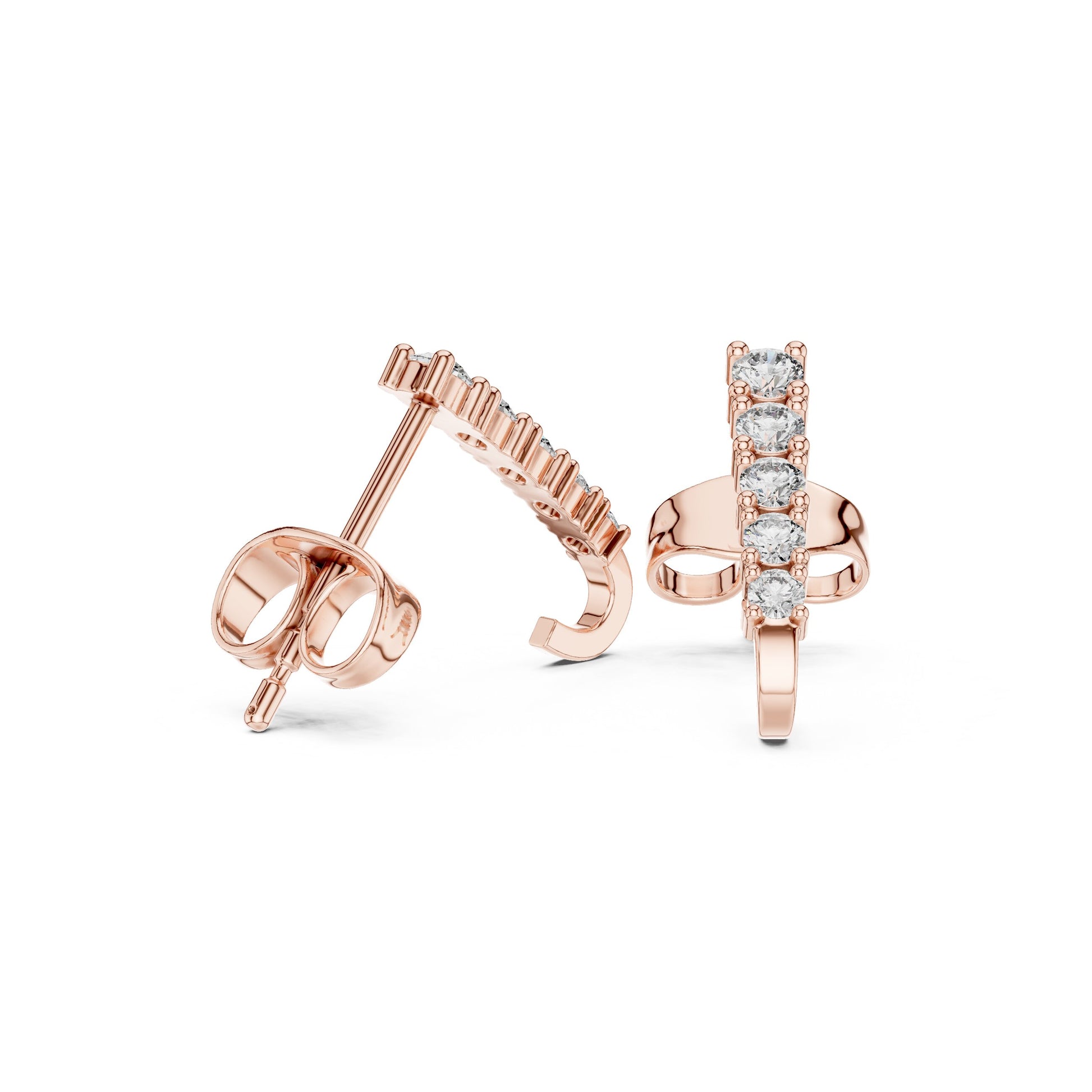 Emerald Climber Lab Grown Diamond Earrings