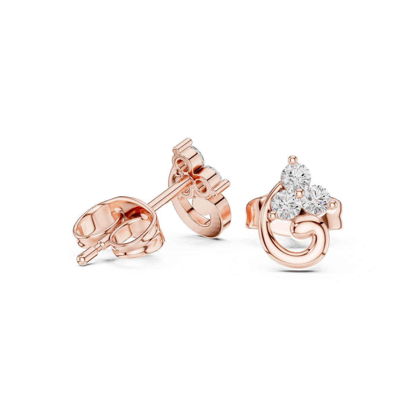 Round Stud Lab Grown Diamond Earrings