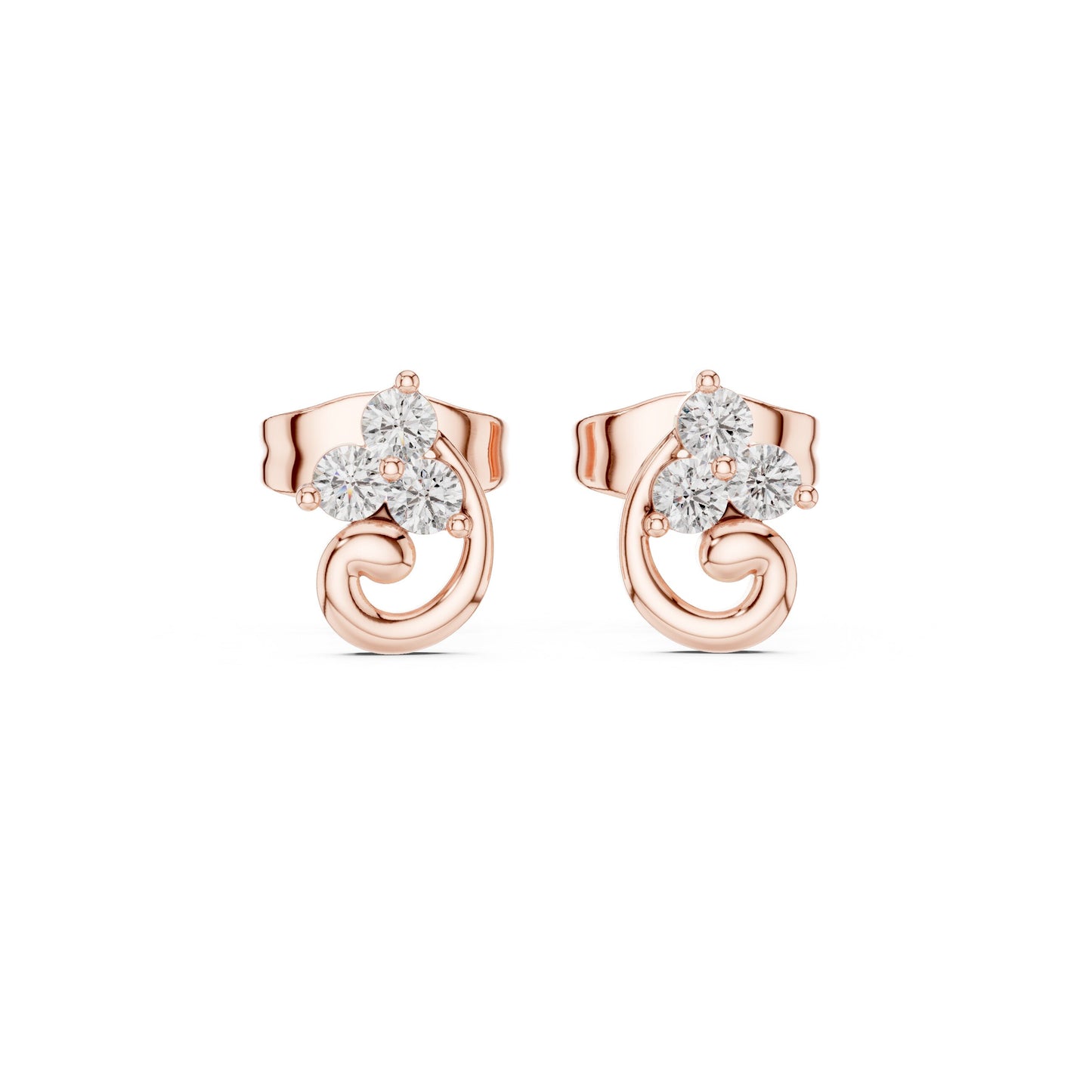 Round Stud Lab Grown Diamond Earrings