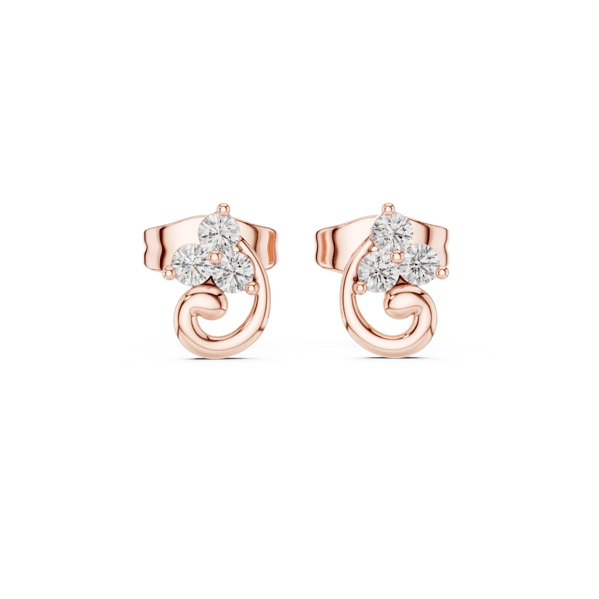 Round Stud Lab Grown Diamond Earrings