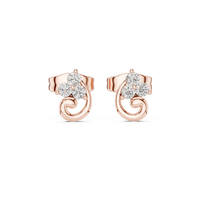 Round Stud Lab Grown Diamond Earrings