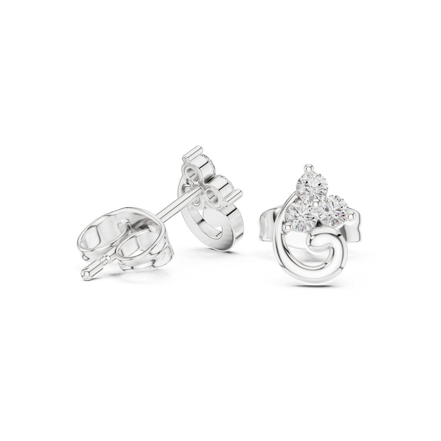 Round Stud Lab Grown Diamond Earrings