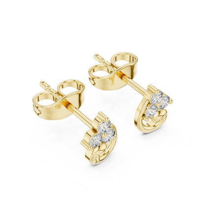 Round Stud Lab Grown Diamond Earrings