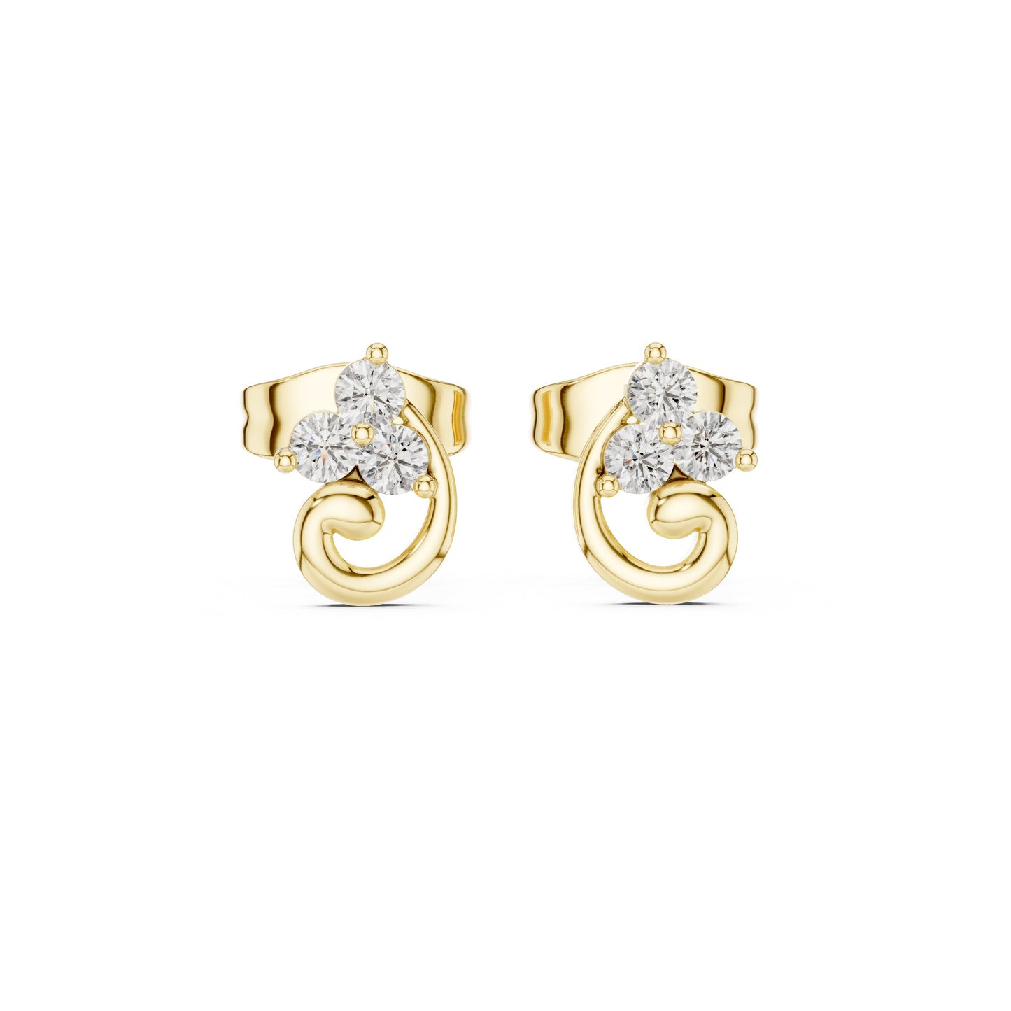 Round Stud Lab Grown Diamond Earrings