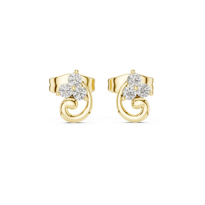 Round Stud Lab Grown Diamond Earrings