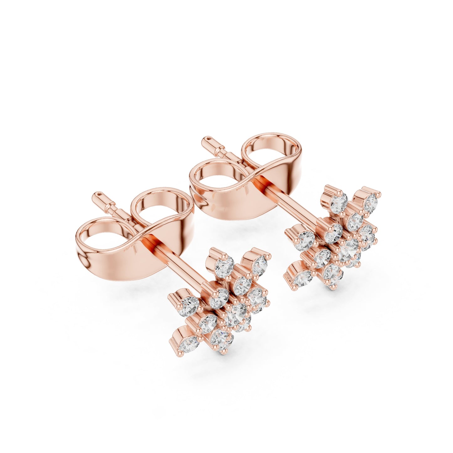 Round Cluster Lab Grown Diamond Earrings