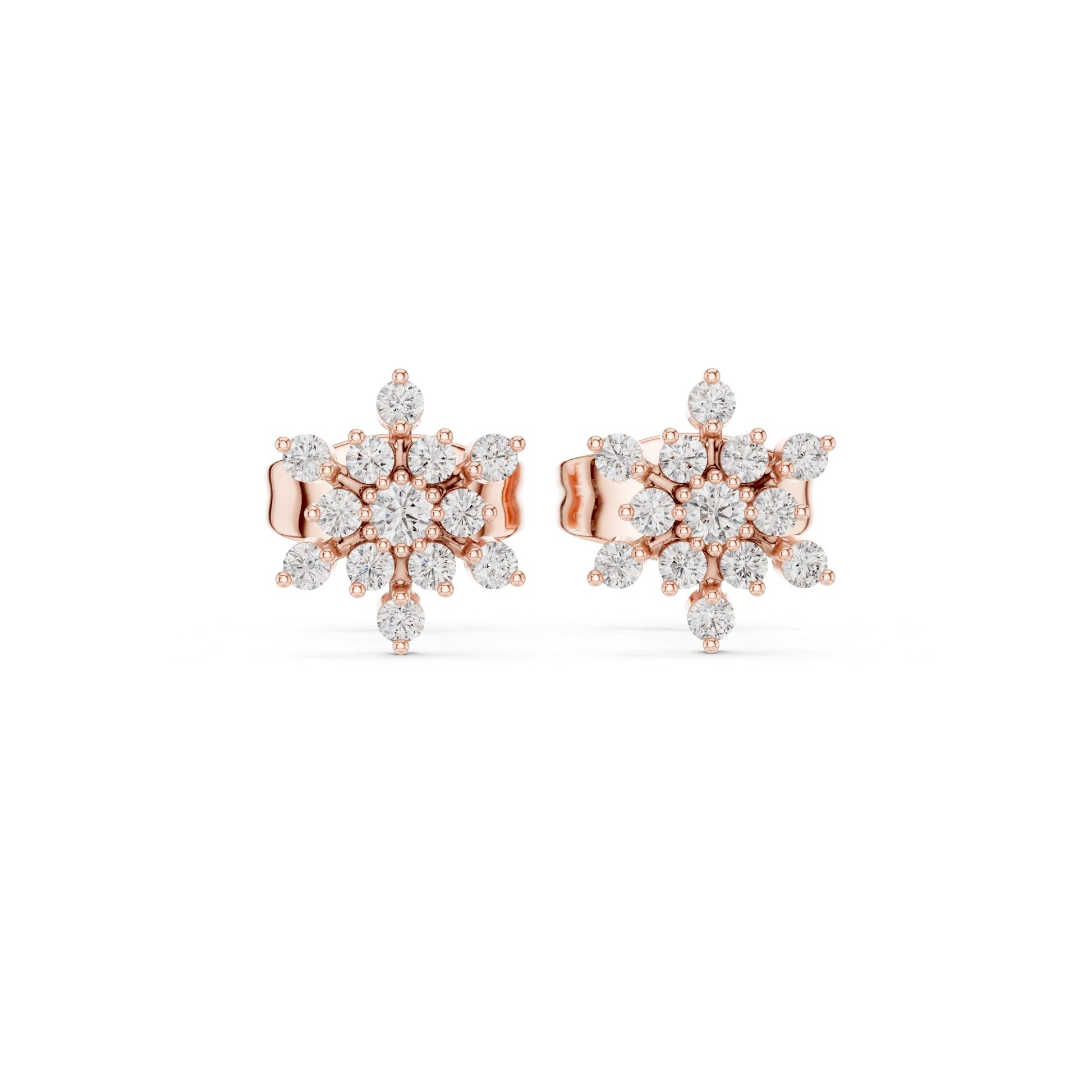 Round Cluster Lab Grown Diamond Earrings