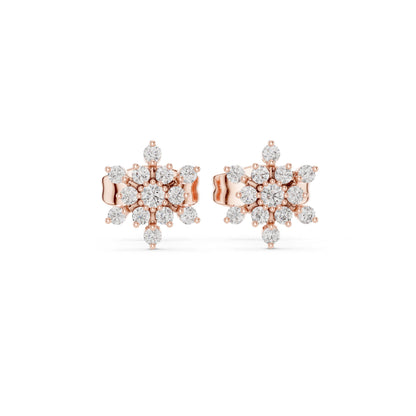 Round Cluster Lab Grown Diamond Earrings