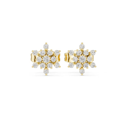 Round Cluster Lab Grown Diamond Earrings