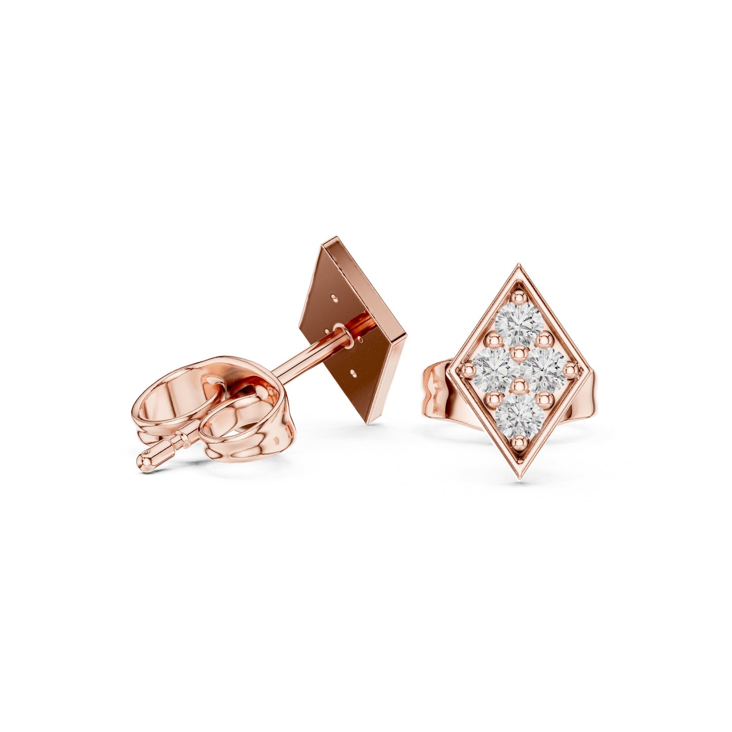 Round Stud Lab Grown Diamond Earrings