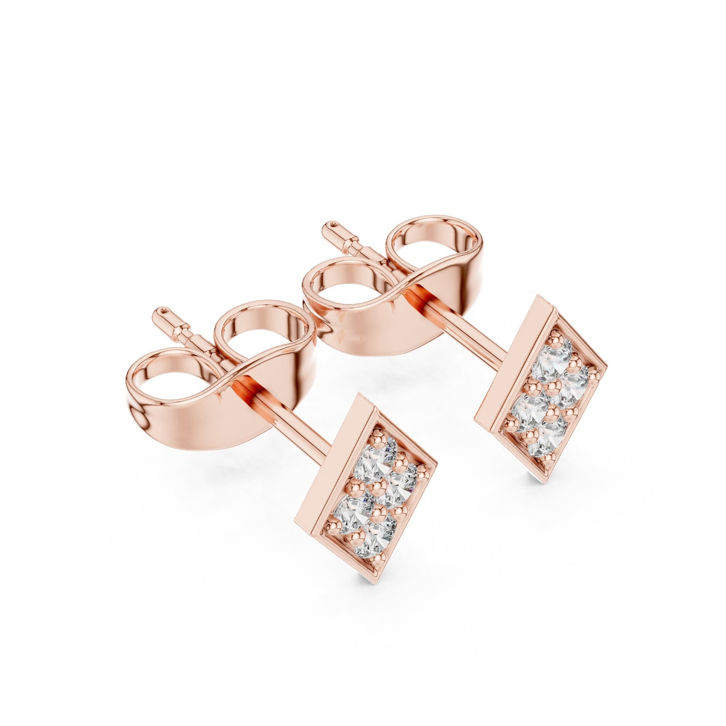 Round Stud Lab Grown Diamond Earrings