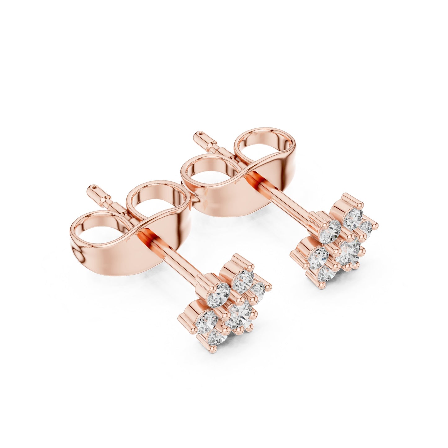 Round Cluster Lab Grown Diamond Earrings