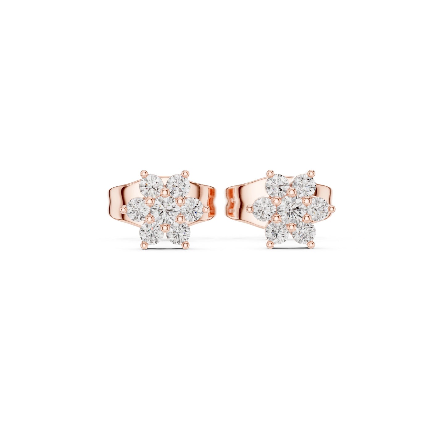 Round Cluster Lab Grown Diamond Earrings