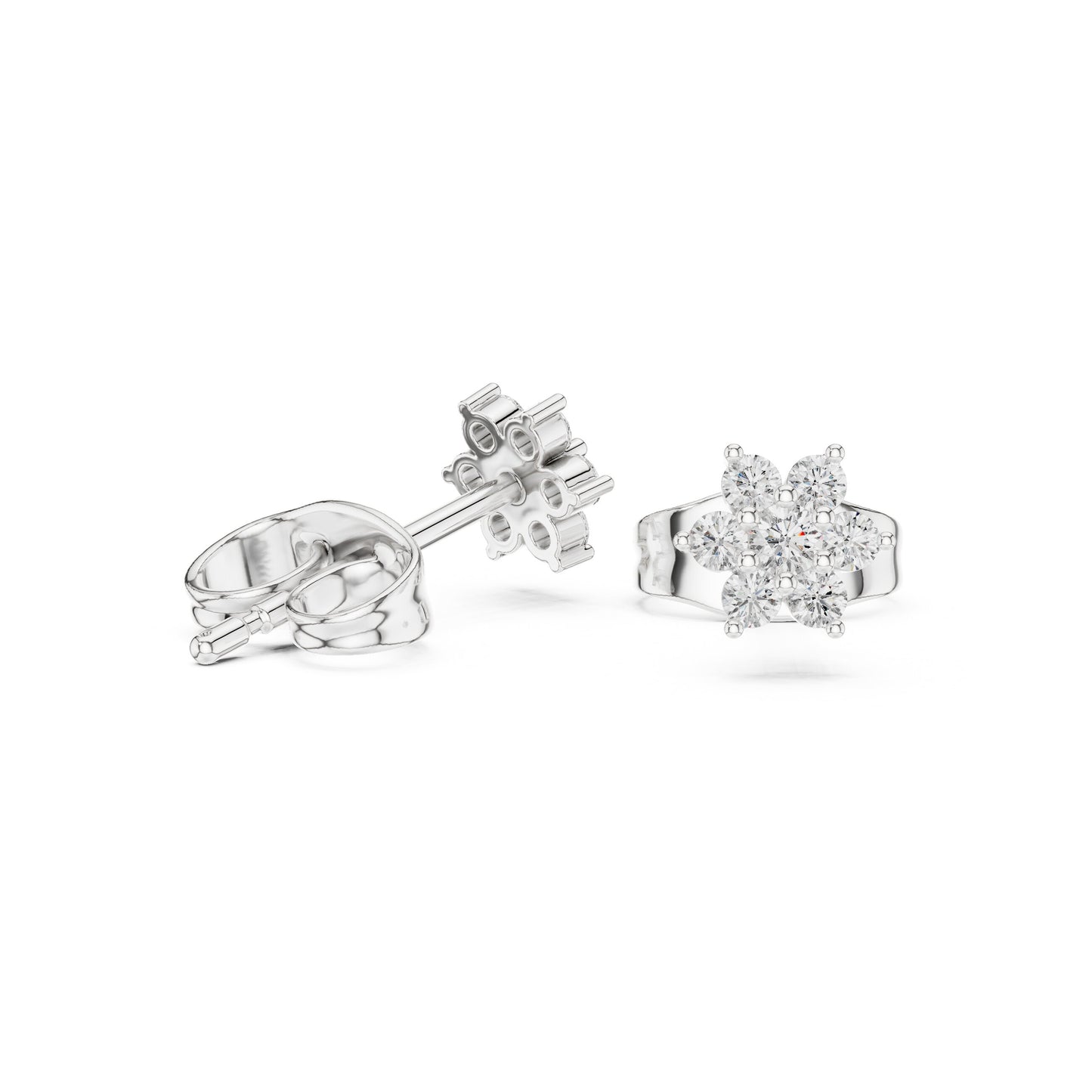 Round Cluster Lab Grown Diamond Earrings