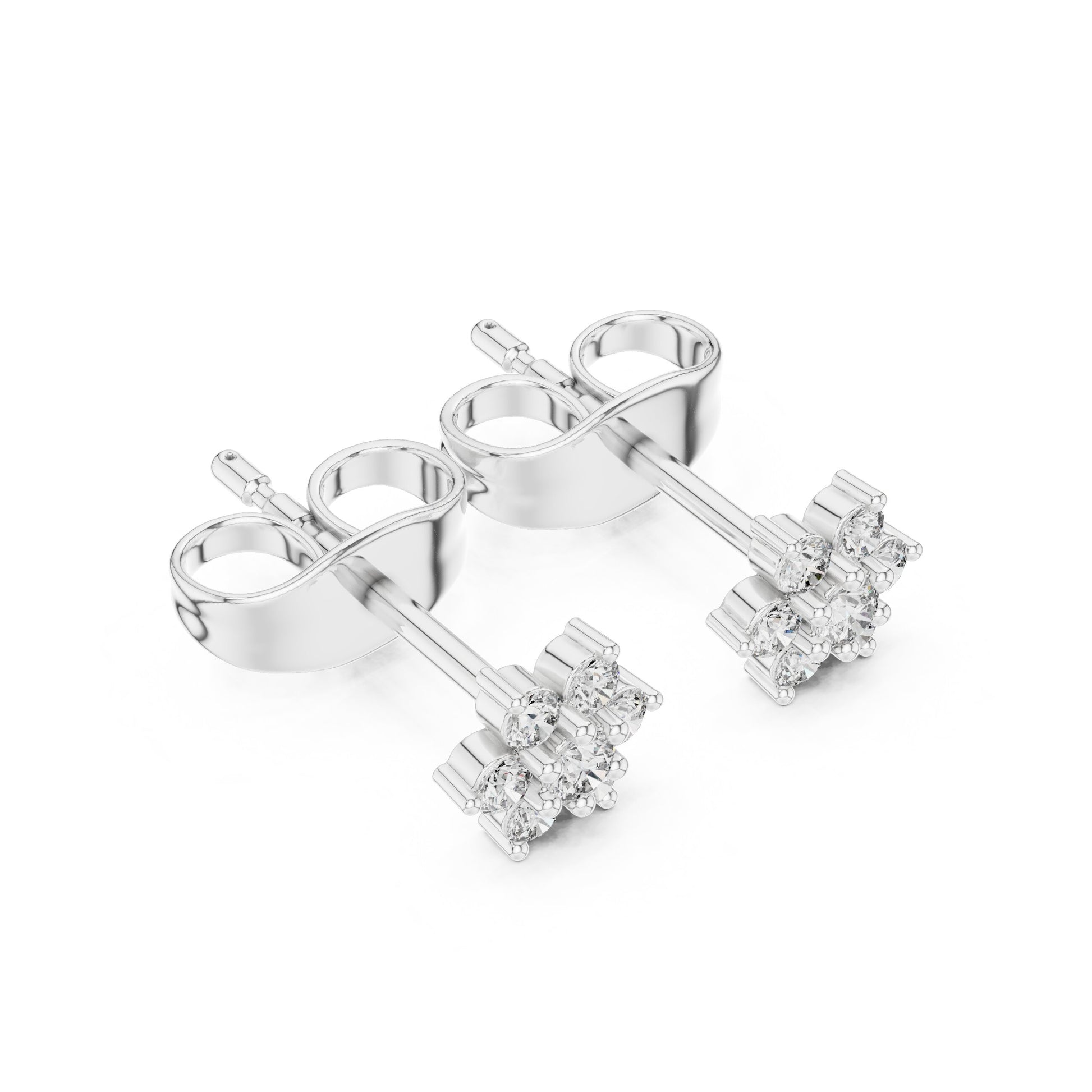 Round Cluster Lab Grown Diamond Earrings