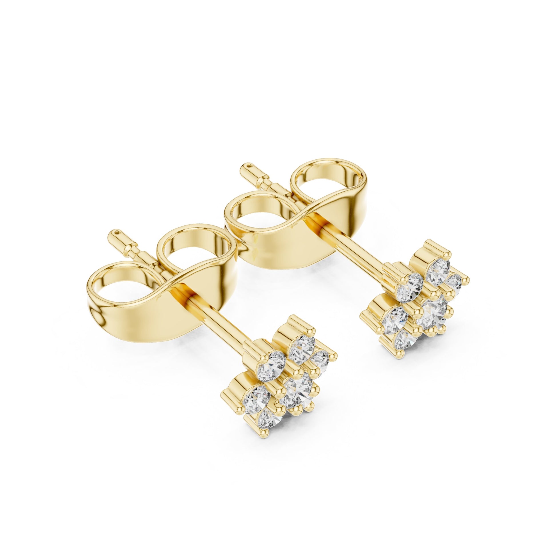 Round Cluster Lab Grown Diamond Earrings