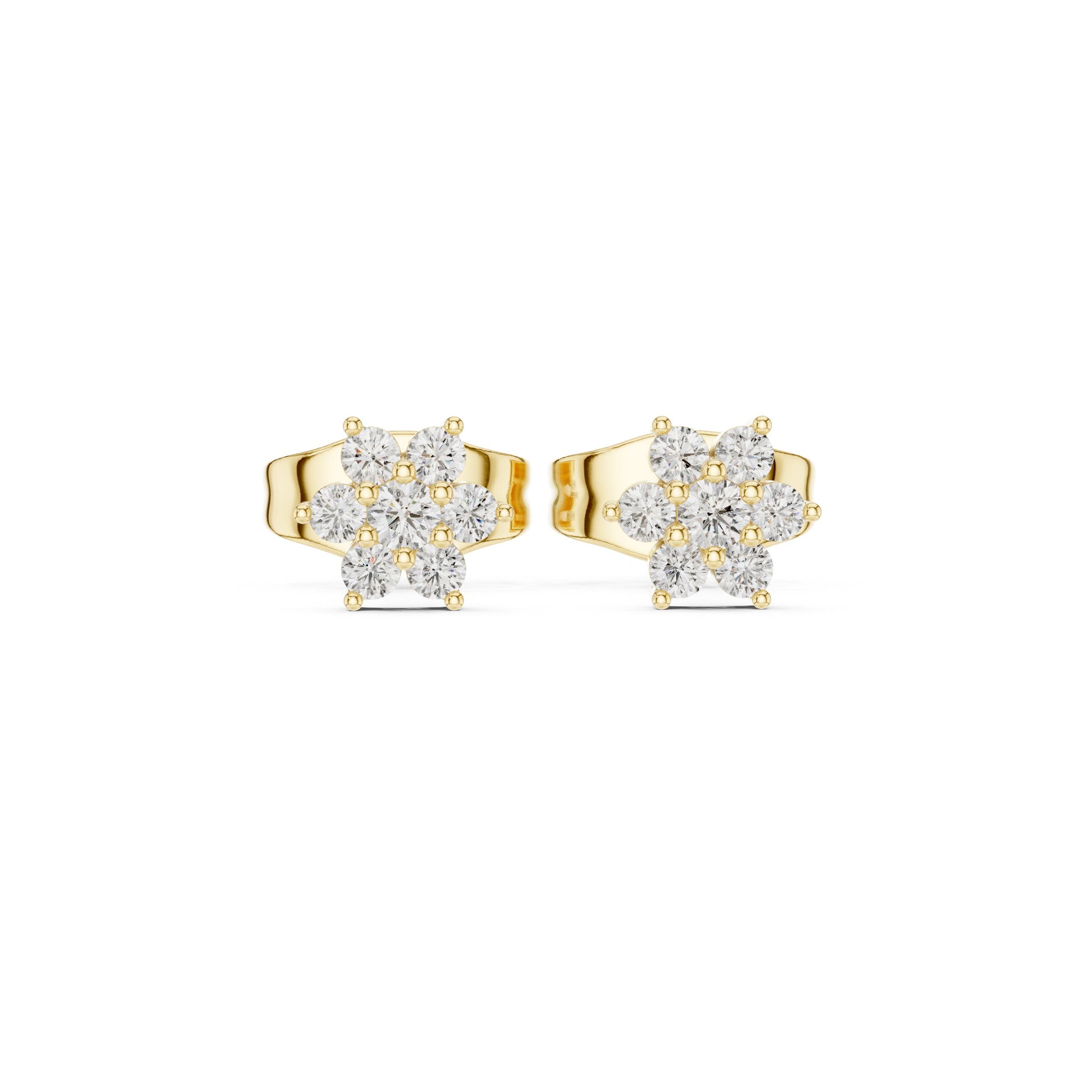Round Cluster Lab Grown Diamond Earrings