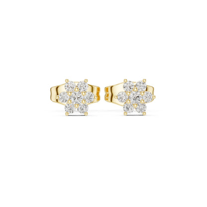 Round Cluster Lab Grown Diamond Earrings