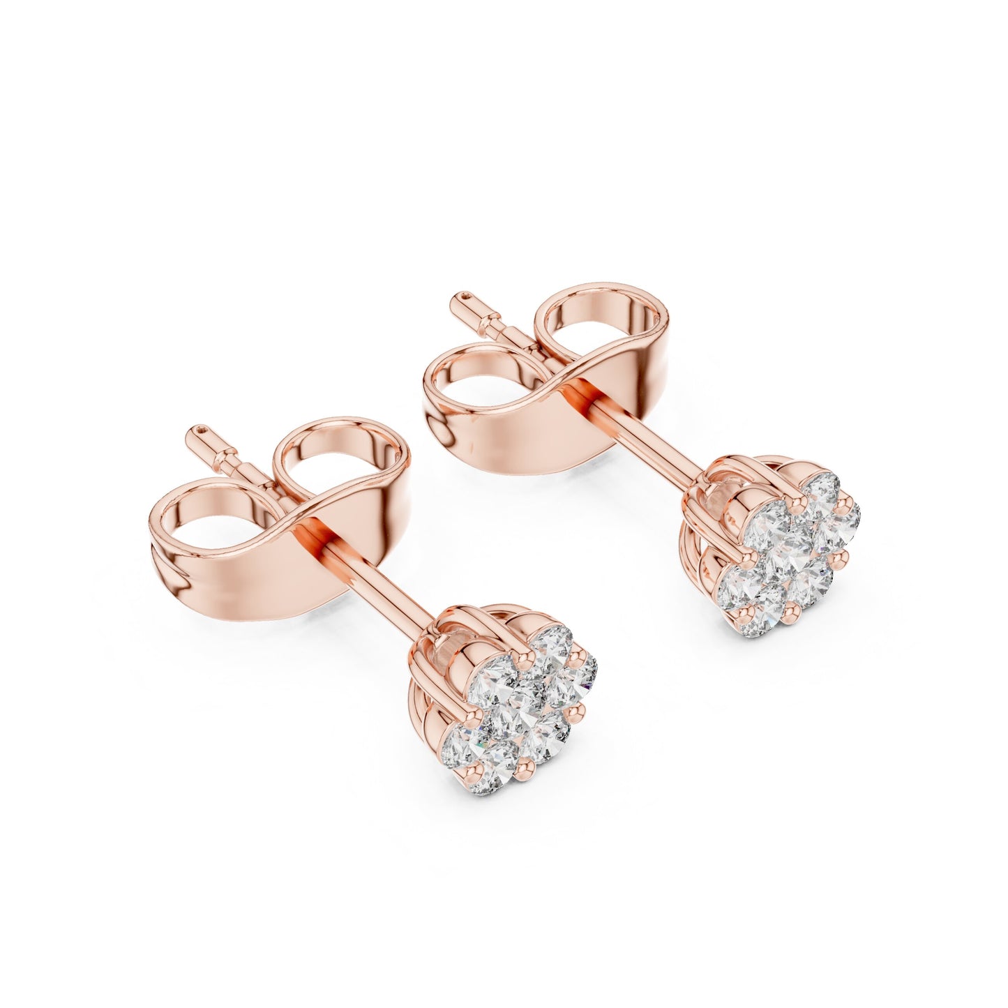Round Cluster Lab Grown Diamond Earrings