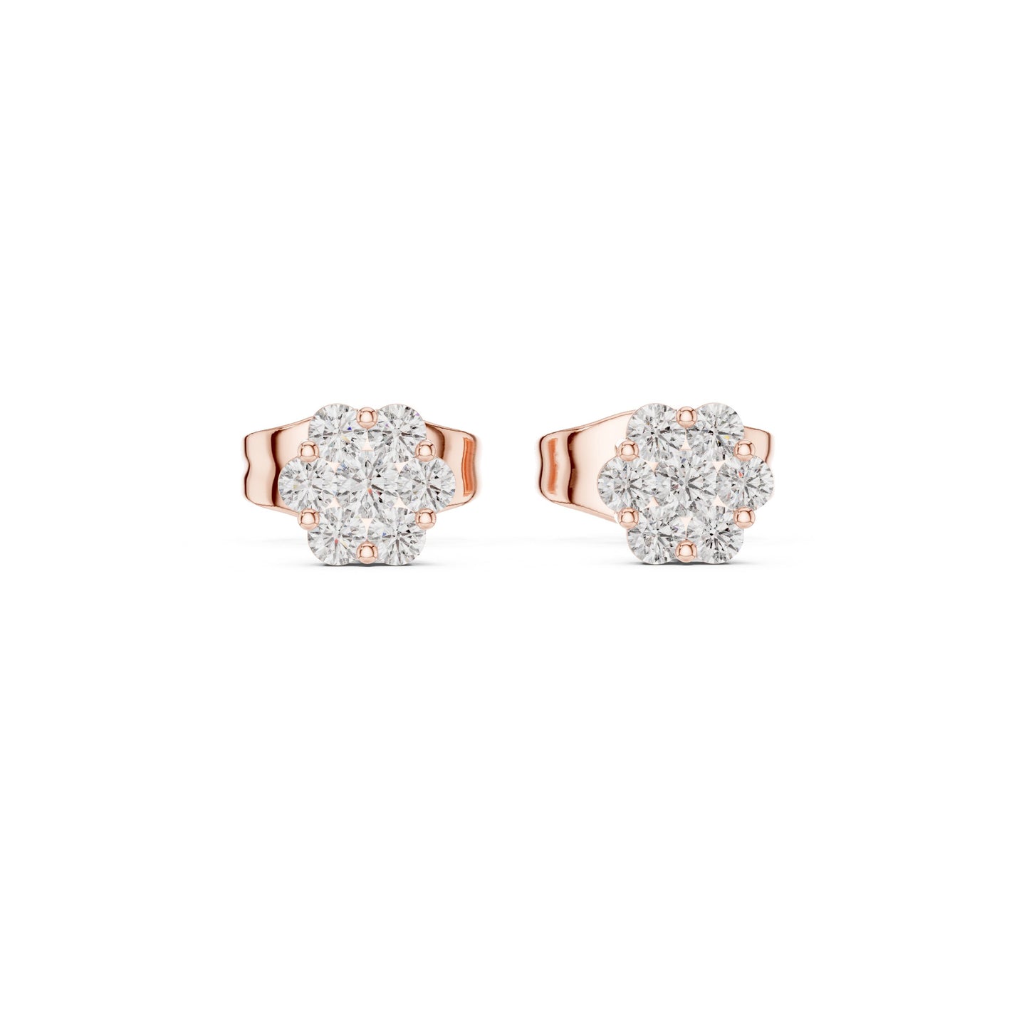 Round Cluster Lab Grown Diamond Earrings