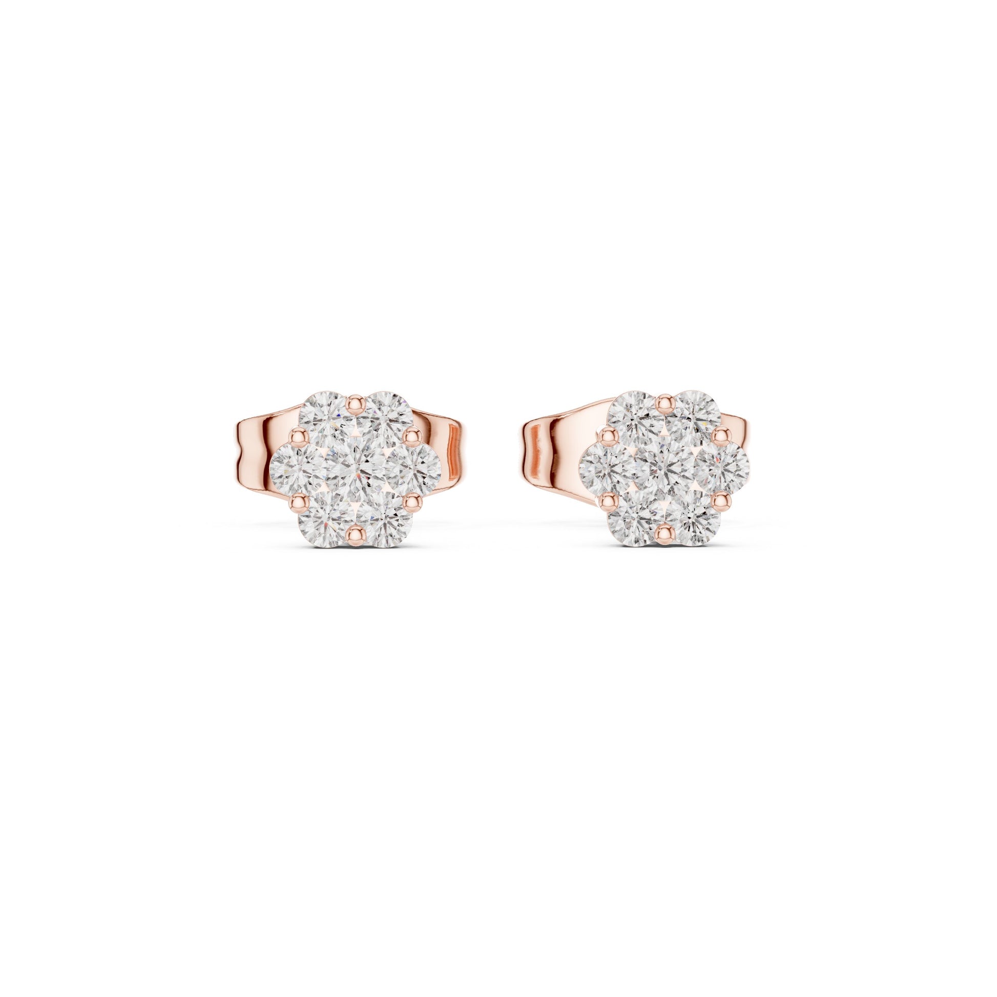 Round Cluster Lab Grown Diamond Earrings
