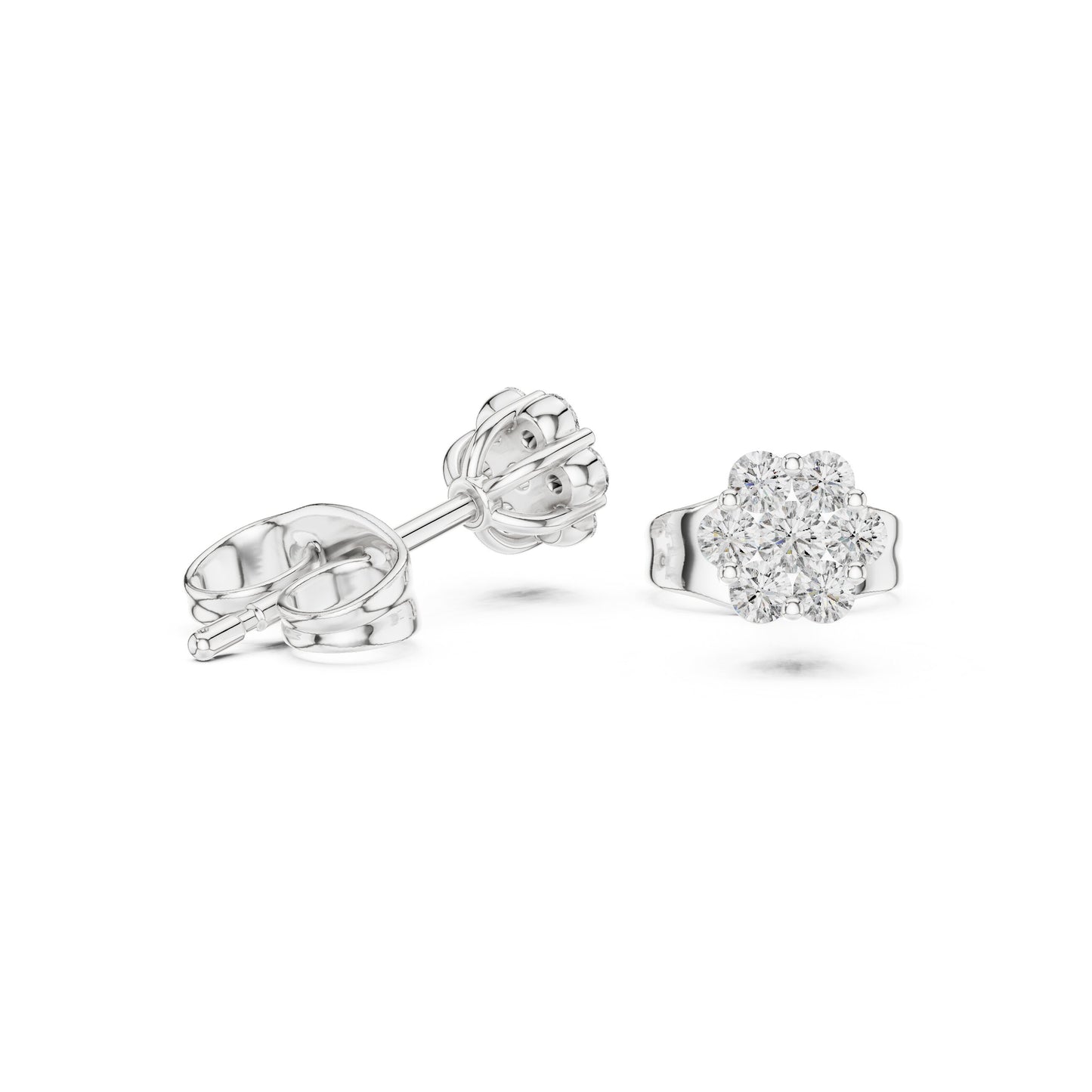 Round Cluster Lab Grown Diamond Earrings