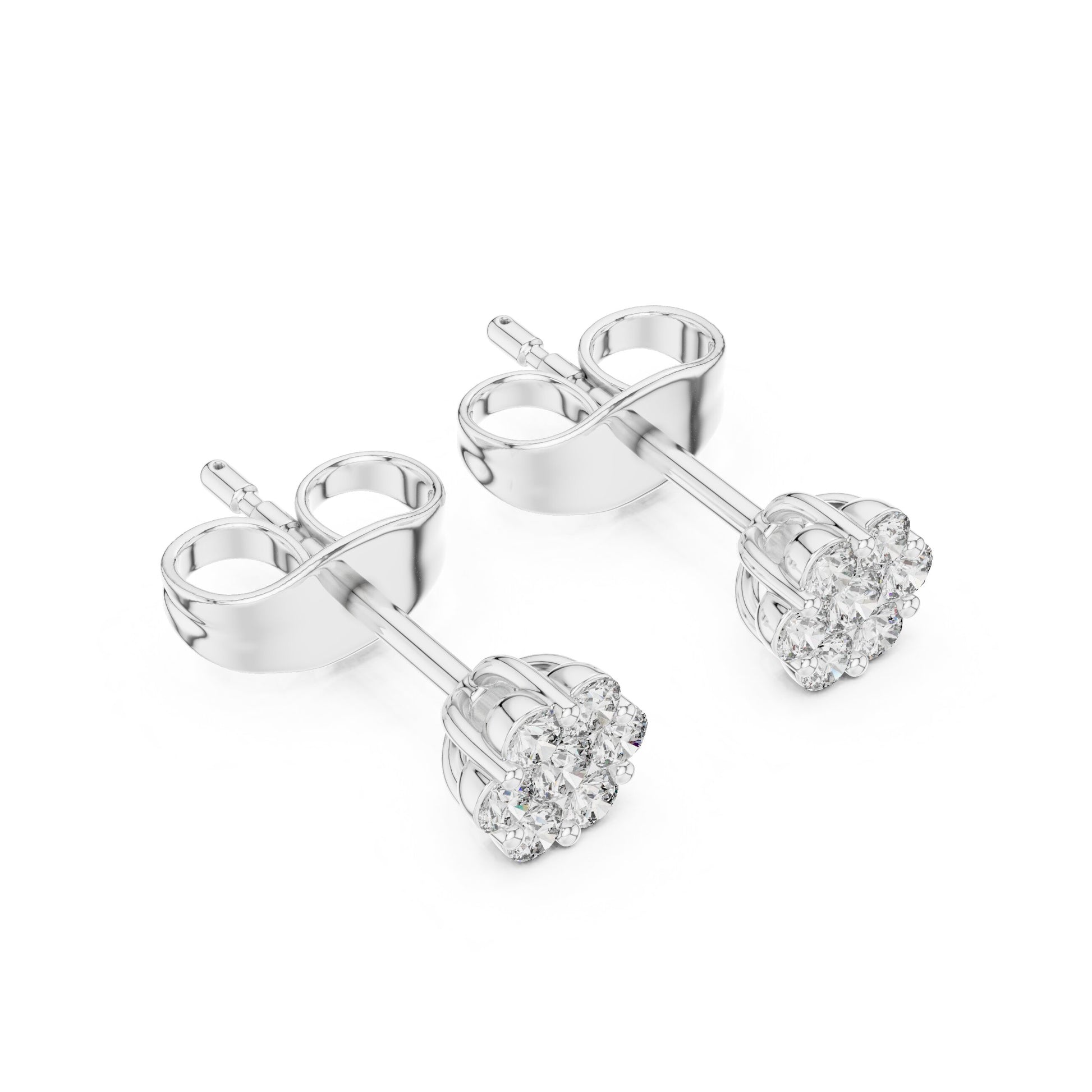 Round Cluster Lab Grown Diamond Earrings