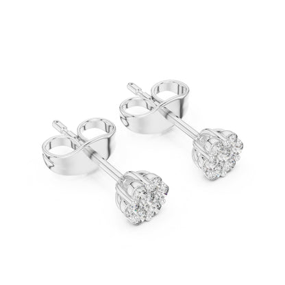 Round Cluster Lab Grown Diamond Earrings