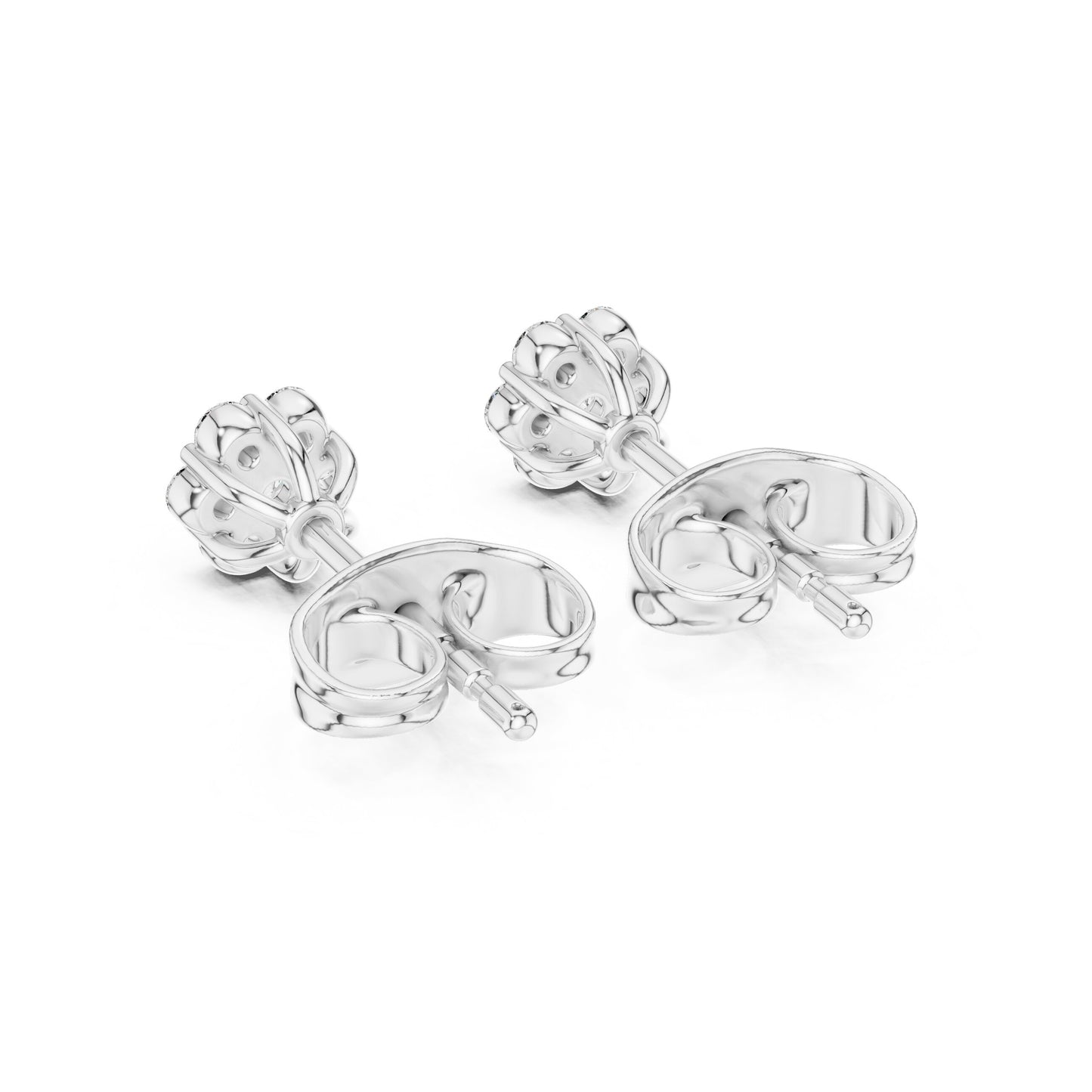 Round Cluster Lab Grown Diamond Earrings