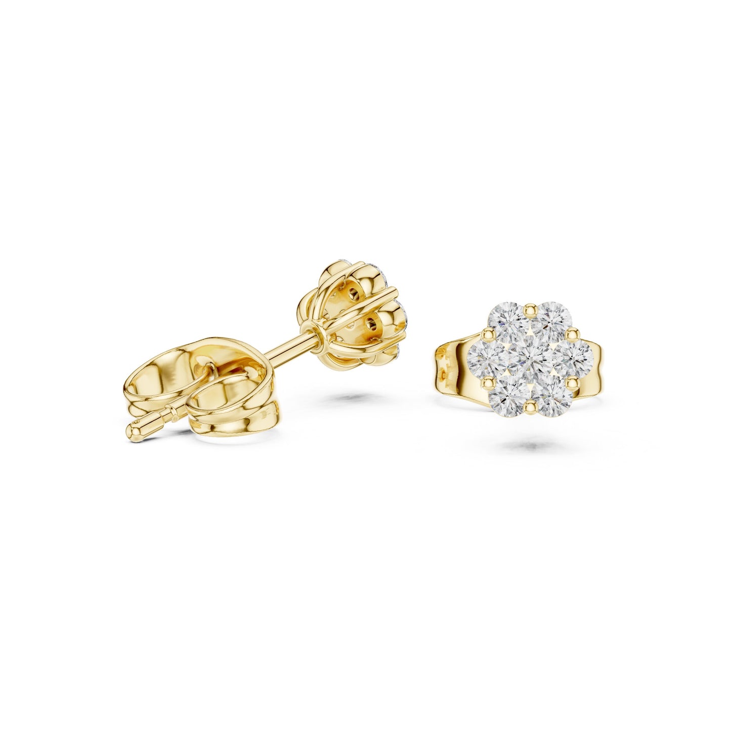 Round Cluster Lab Grown Diamond Earrings
