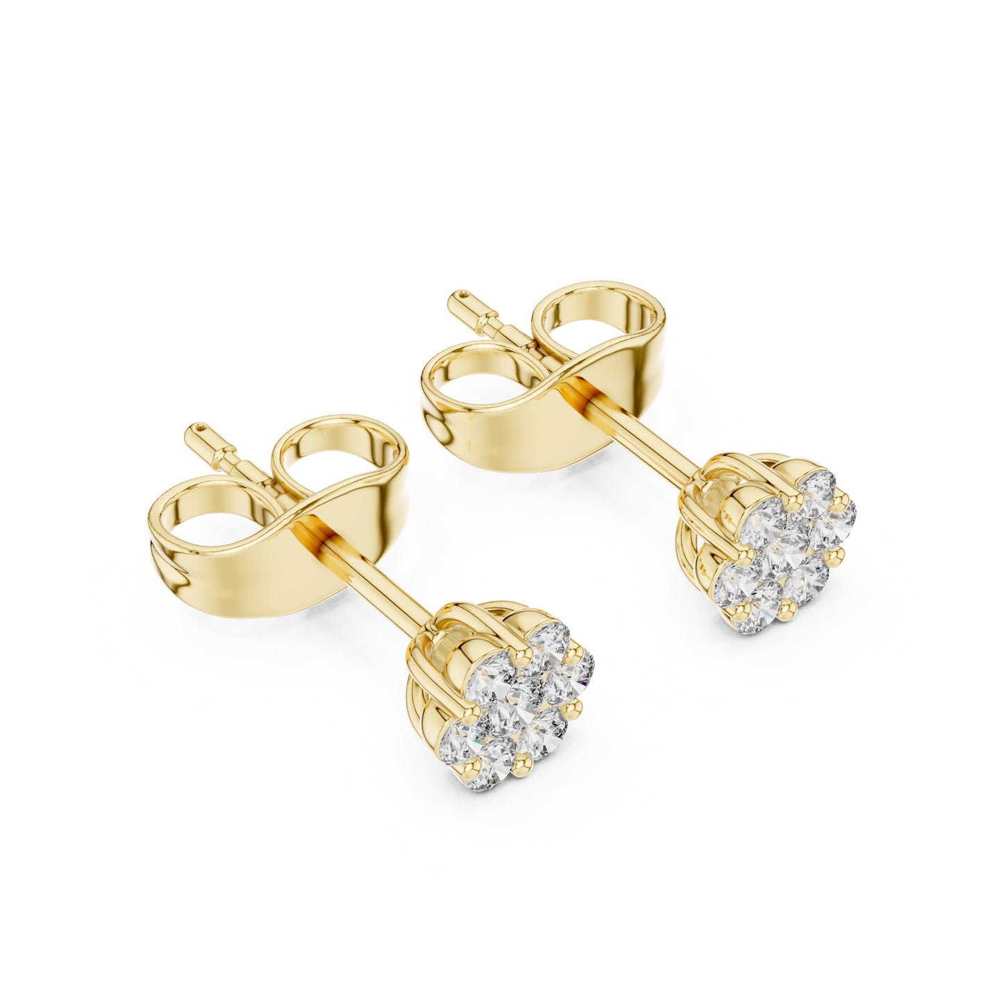 Round Cluster Lab Grown Diamond Earrings