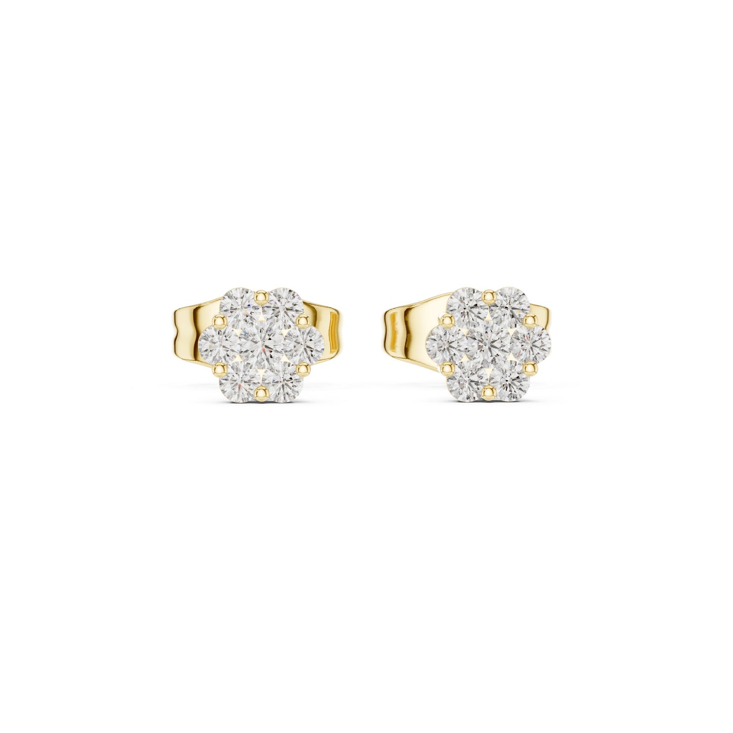 Round Cluster Lab Grown Diamond Earrings