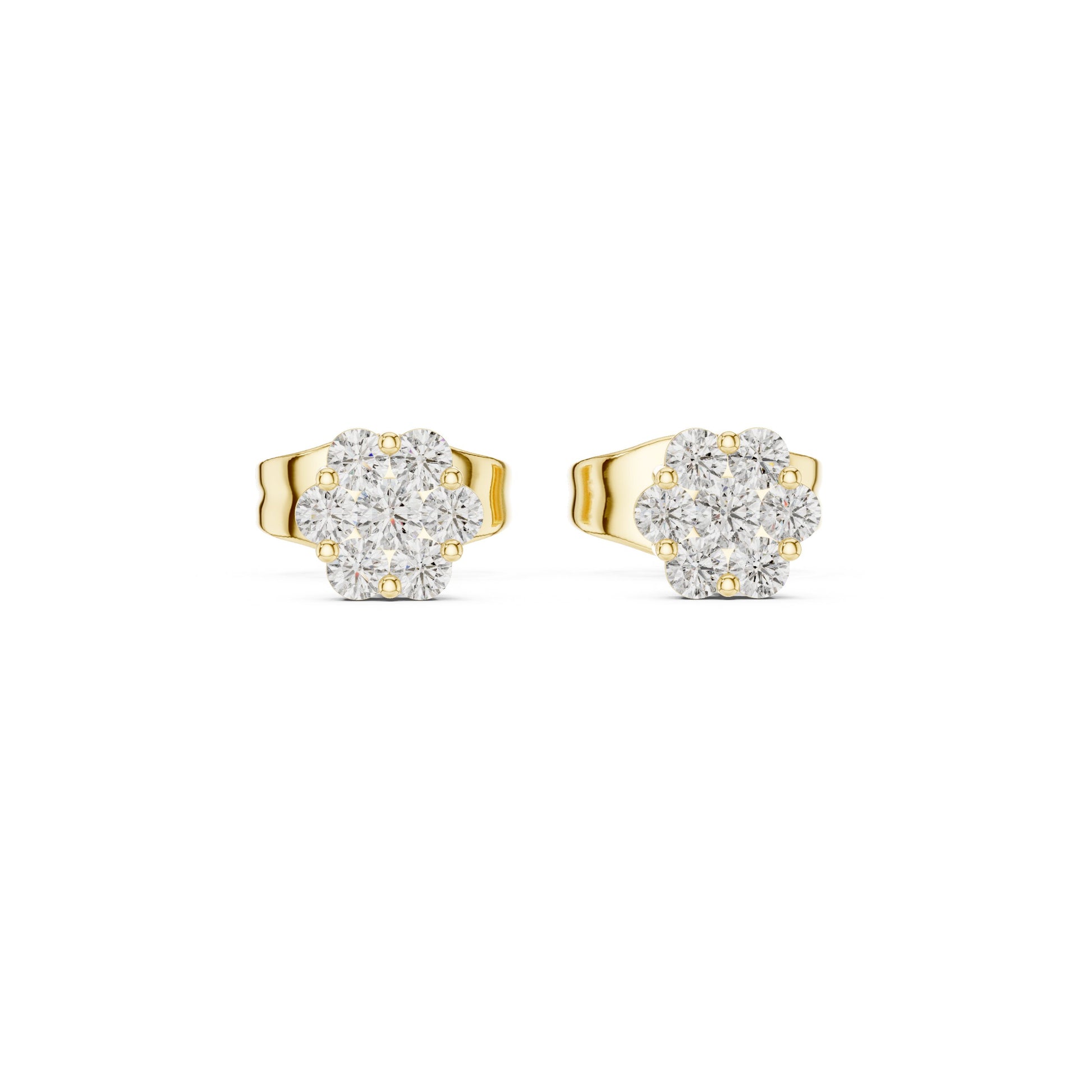 Round Cluster Lab Grown Diamond Earrings