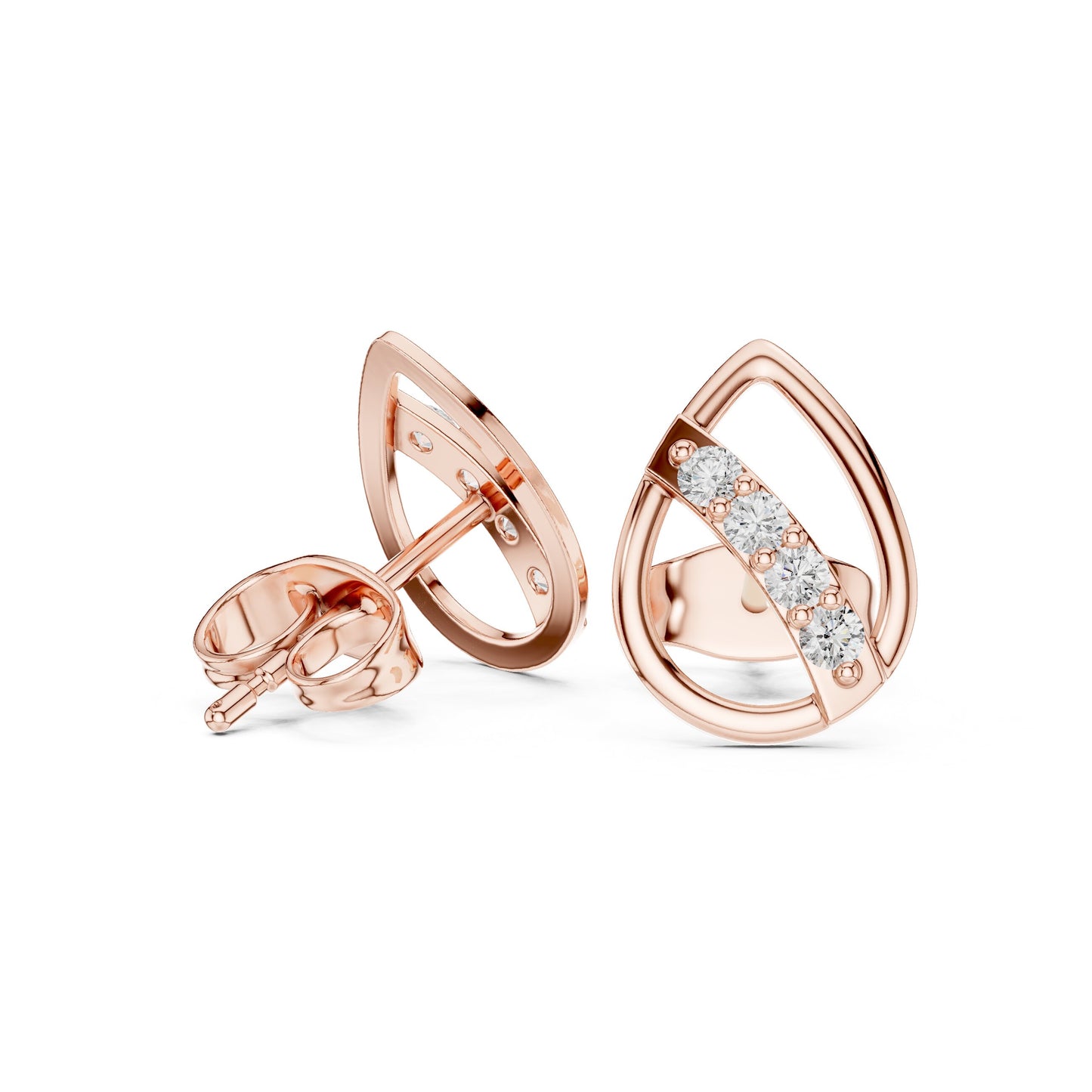 Round Stud Lab Grown Diamond Earrings