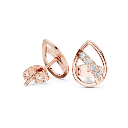 Round Stud Lab Grown Diamond Earrings