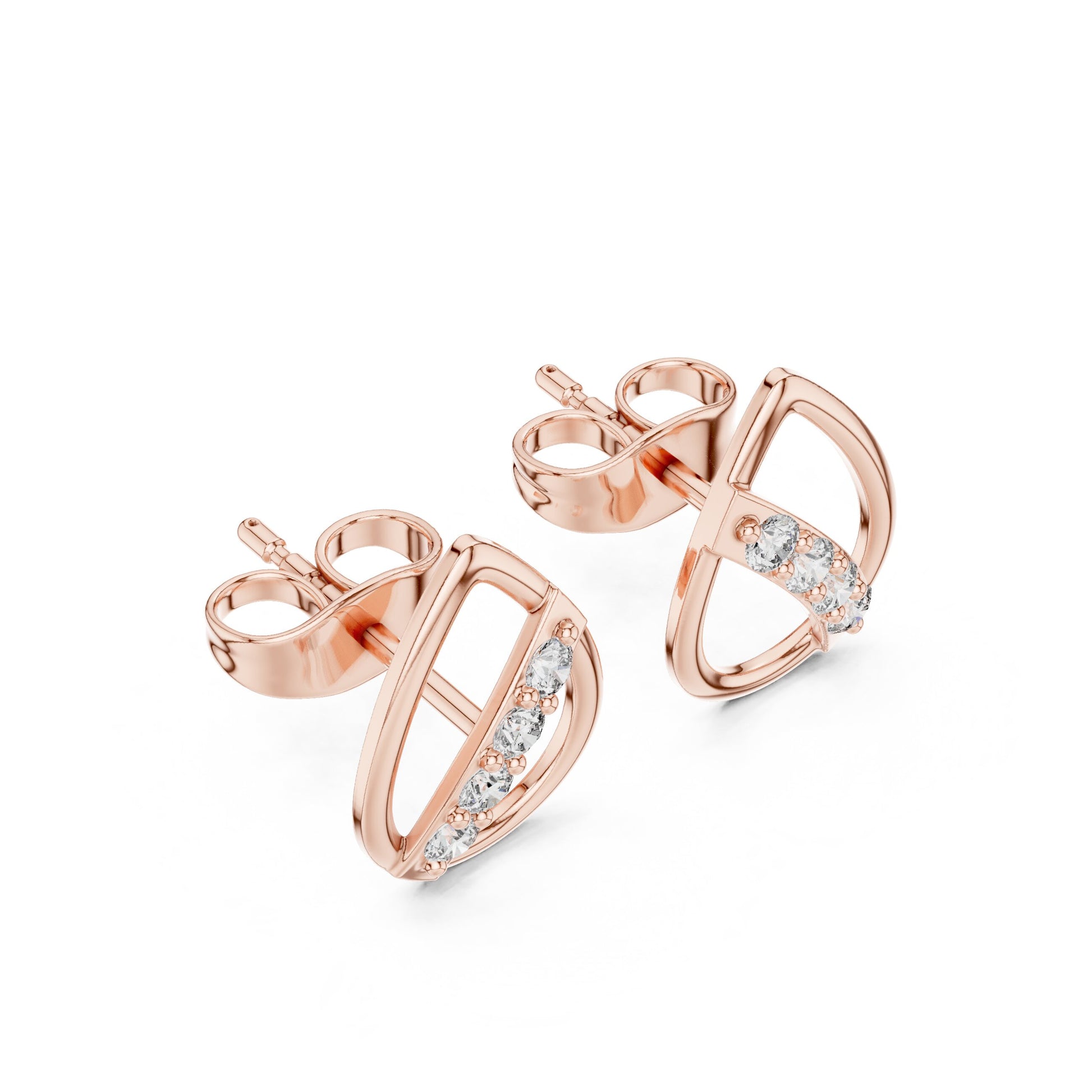 Round Stud Lab Grown Diamond Earrings