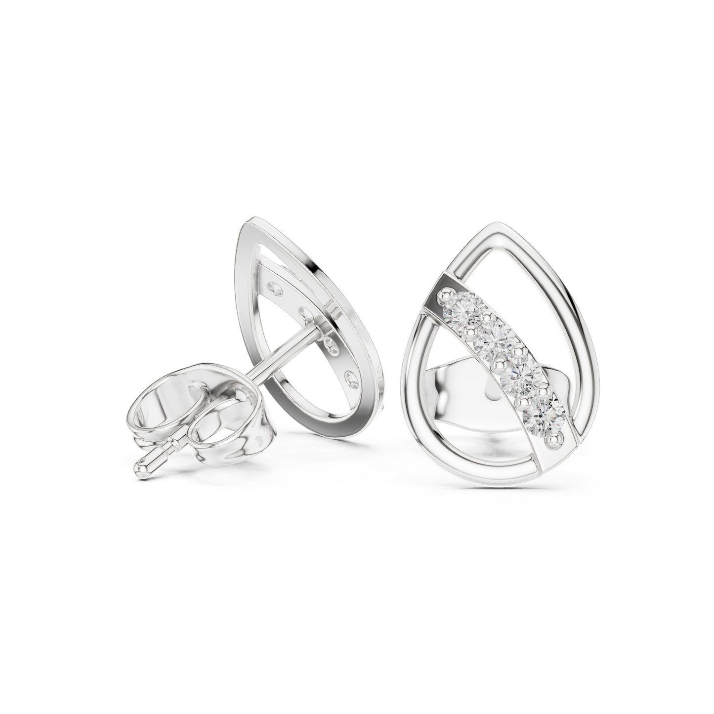 Round Stud Lab Grown Diamond Earrings