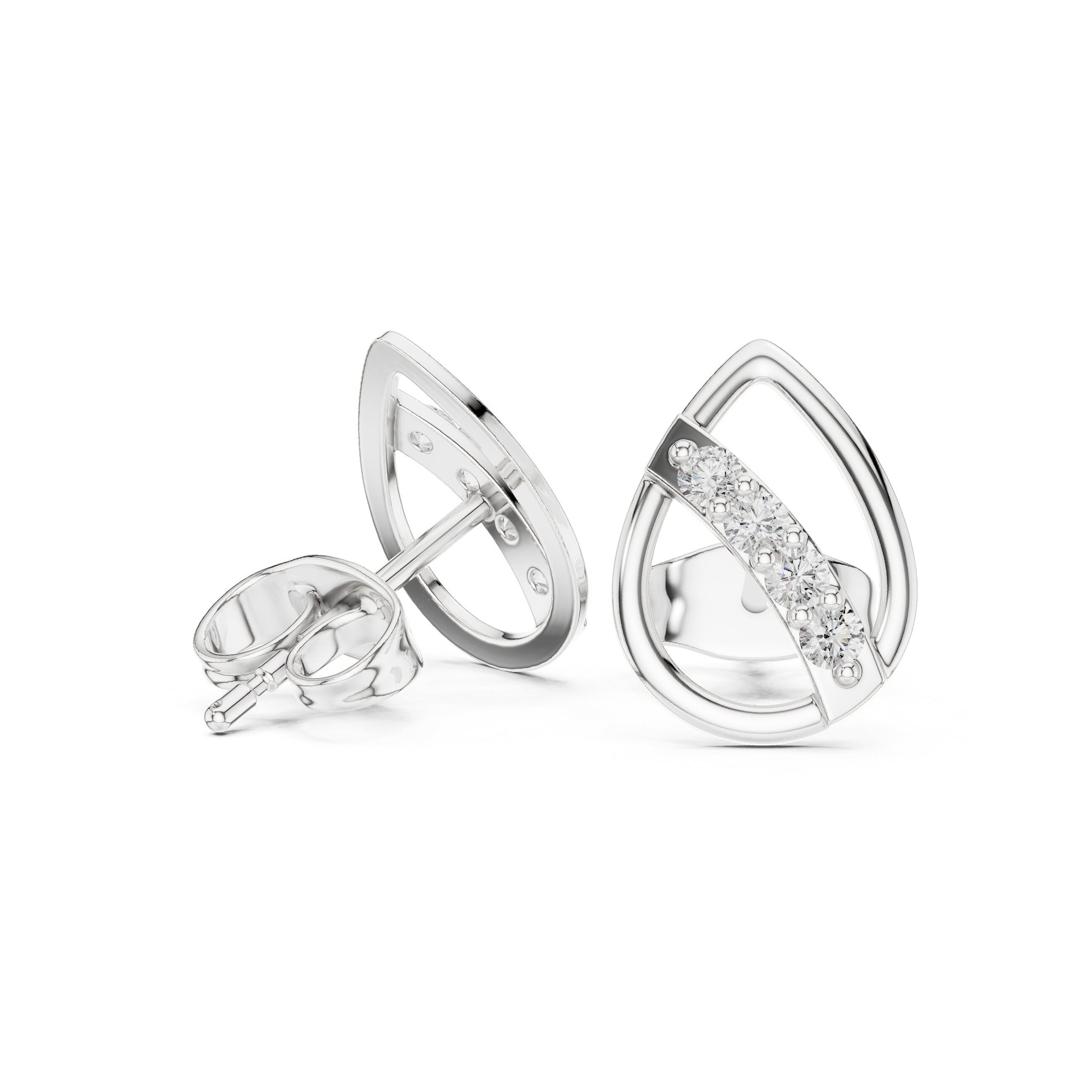 Round Stud Lab Grown Diamond Earrings